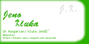 jeno kluka business card